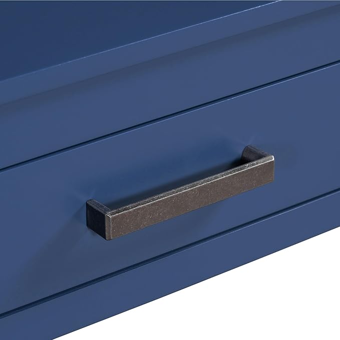 59" Blue Console Table, Long Entryway Table with Storage, 3 Drawers Wood Console Table for Hallway Living Room, MDF Entryway Table Sofa Table Behind Couch, Modern Entry Table with Drawers