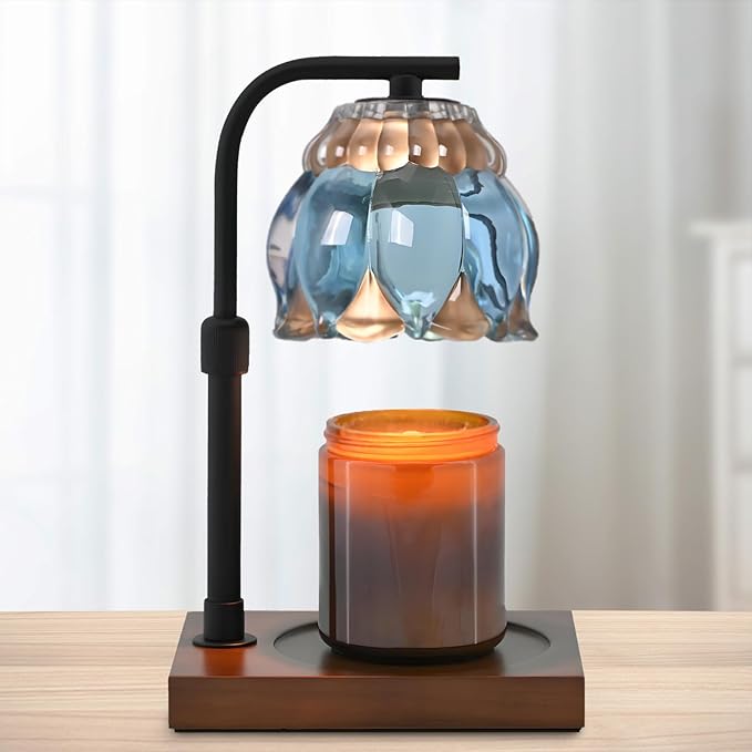 Candle Warmer Lamp Christmas Gifts for Women Mom, Compatible with All Jar Candles, Wax Melt for Candle Home Decor, Modern Farmhouse Decor, Candle Warmer Adjustable Height Timer SkyBlue