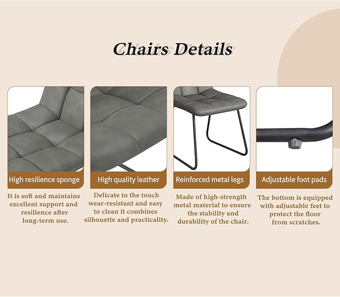 ZckyCine 67" Expandable Walnut Dining Table with 6 PU Leather Chairs, 7-Piece Modern Dining Set, Sturdy Metal Legs, Adjustable 51"-67" Rectangle Table for Kitchen & Dining Room