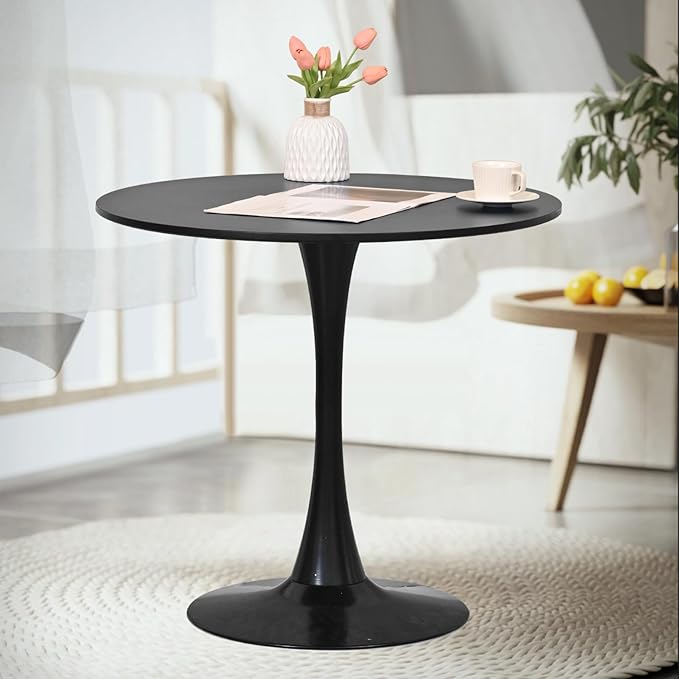 SoarFlash Kitchen Table and Chairs for 2, 24" Dining Table Set for 2 with Boucle Upholstered Chairs, 3 Piece Round Kitchen Table Set, Dining Room Table Set for Small Space, Apartment