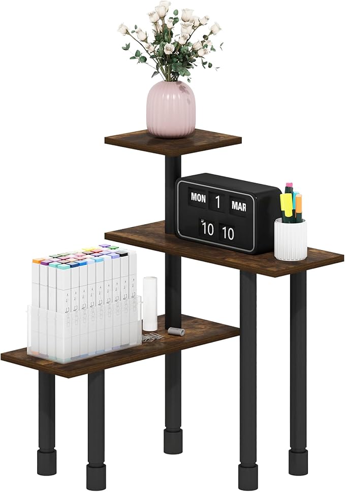 Furinno Turn-N-Tube Kitchen Countertop Organizer, 3-Tier Corner Countertop Organizer Shelf, Corner Shelf, for Kitchen, Pantry, Organizers and Storage, Amber Pine