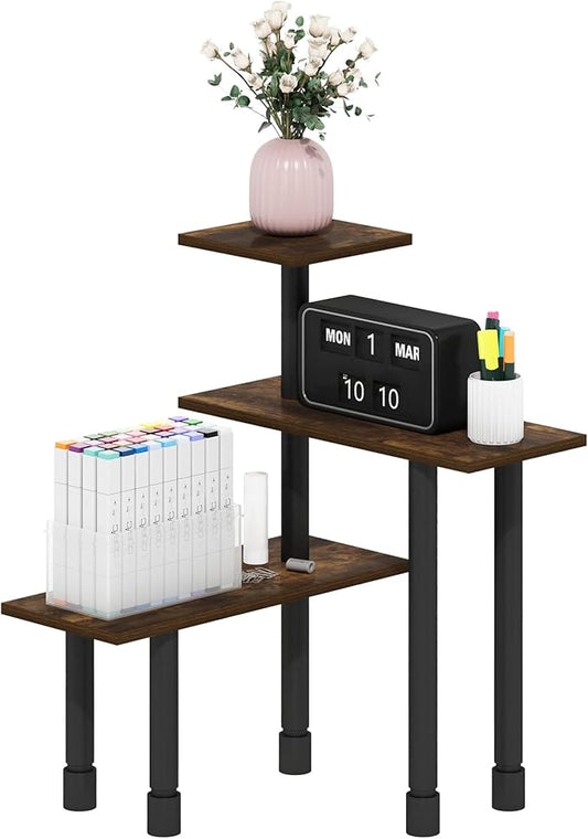 Furinno Turn-N-Tube Kitchen Countertop Organizer, 3-Tier Corner Countertop Organizer Shelf, Corner Shelf, for Kitchen, Pantry, Organizers and Storage, Amber Pine