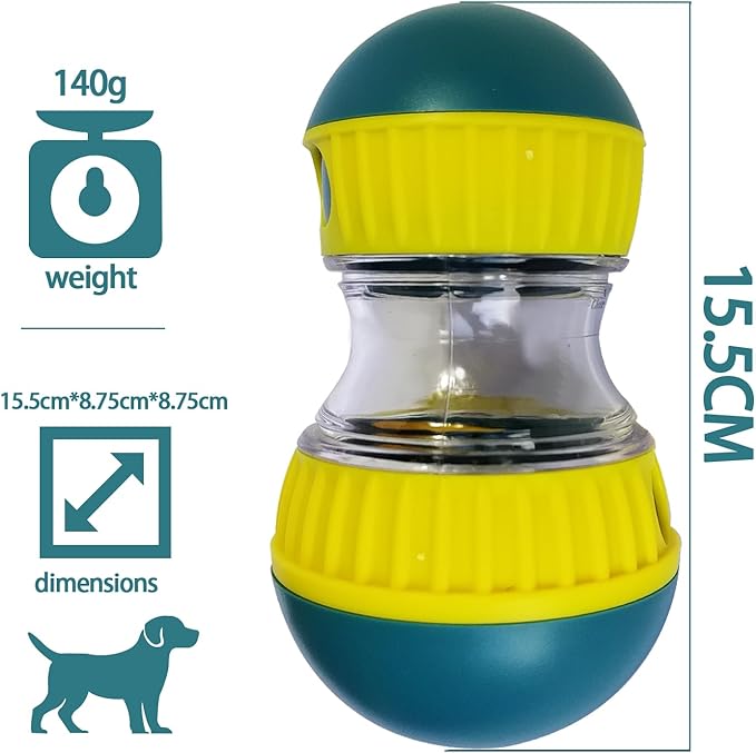 Dog Food Puzzle Toys, Adjustable Dog Treat Dispensing Dogs Toys, Interactive Chase Slow Feeder for Boredom and Stimulating, IQ Training for Small Medium Dogs