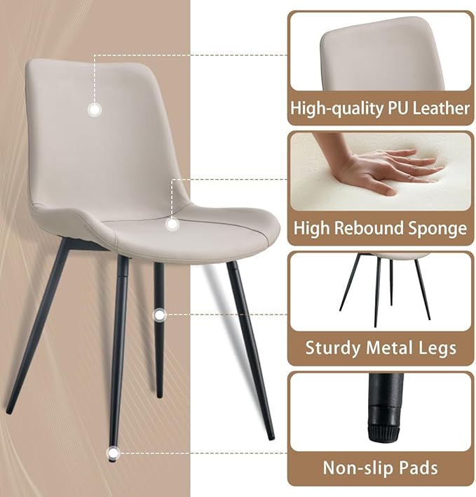 Dining Room Table Set for 6, Dining Table Set for 6 with Chairs, Sintered Stone Dining Set for 6, Easy to Assemble