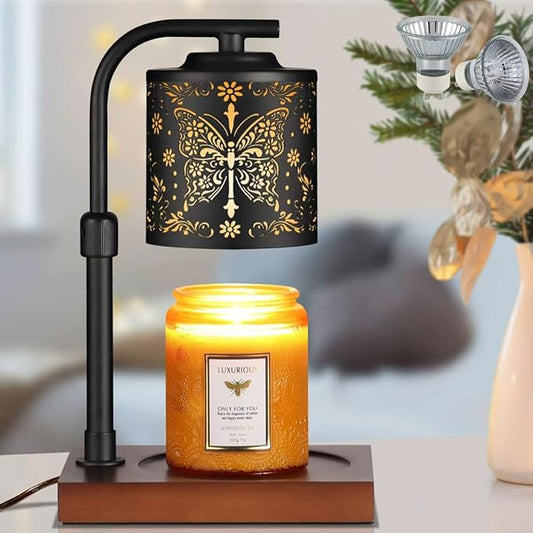 Candle Warmer Lamp with Adjustable Height Dimmable for New Home Decor Electric Candle Warmer for Jar Candles Birthday Gifts for Women Mom(Crucifix Butterfly)