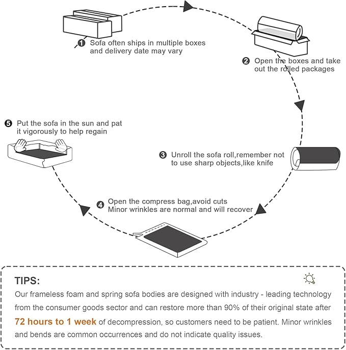 116" Modern Compressed Boneless Couch with Ottoman, 3 Seater Large L Shaped Sectional Couches for Living Room, Gray Corduroy Cloud Modular Sectional Sofa, Memory Foam, Extra Deep, No Assembly