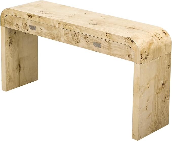 Merax Entryway Console Table, with 2 Storage Drawers, Retro Style/Wood Frame/Behind Couch & Sofa, Natural