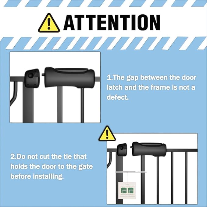 ALLAIBB Extra Wide Pressure Mount Baby Gate Auto Close Black Metal Child Dog Pet Safety Gates with Walk Through for Stairs,Doorways,Kitchen and Living Room (52.76-62.2"/134-158cm)