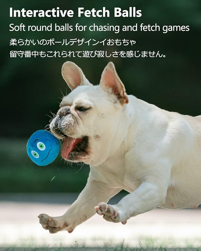 Squeaky Dog Toys, [6 Pack] Soft Stuffed Plush Balls with Squeakers, Interactive Fetch Play for Puppy Small Pets