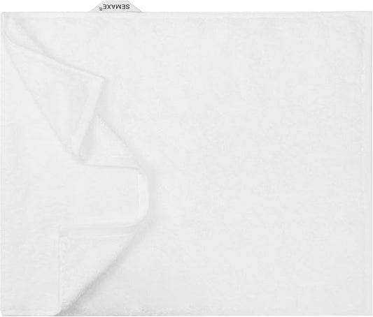 SEMAXE Hand Towel for Bathroom, 100% Combed Cotton Towel with Hanging Loop, Hotel Quality Absorbent Towel, Solid Colored Simple Style, 1 Pc White Hand Towel, 550 GSM, 27" L x 16" W