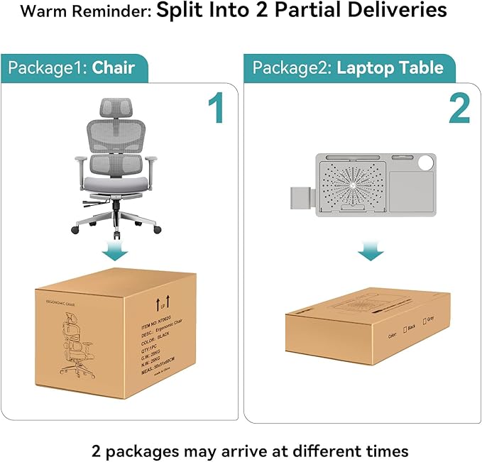 Newtral Ergonomic Mesh Office Chair with Footrest,Laptop Desk, Adaptive Lumbar Support, High Back Desk Computer Chair with Soft 4D Armrest,Adjustable Headrest,136°Tilt Function for Home & Office