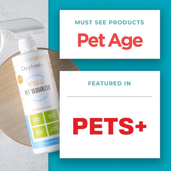 Oxyfresh Extra Strength Pet Odor Eliminator Spray - Goodbye to Stinky Odors - No Fragrance, No Harsh Chemicals - Odor Eliminator Works on Contact - Home Upholstery & Auto - Safe & Pet Parents Love It
