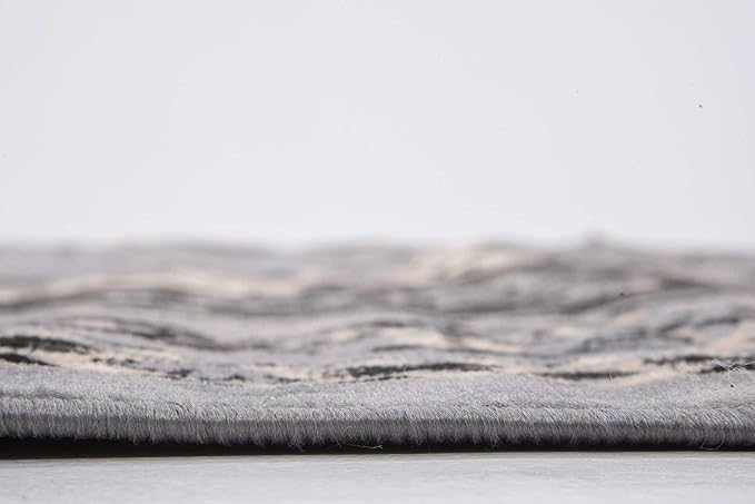 Unique Loom Reza Collection Traditional Persian Style Area Rug, 8' 0" x 8' 0", Gray/Ivory