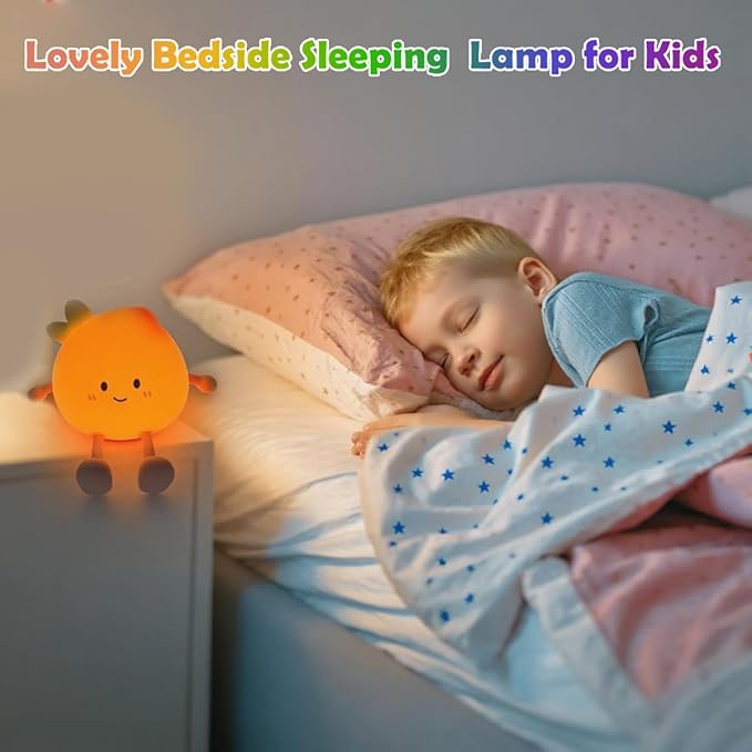Peach Night Light for Adults Kids,Cute Silicone Dimmable Sleeping and decoration Nightlight, Rechargeable Bedside Touch Table Lamp for Breastfeeding Christmas Gifts Lover Kids Kawaii Room Decor