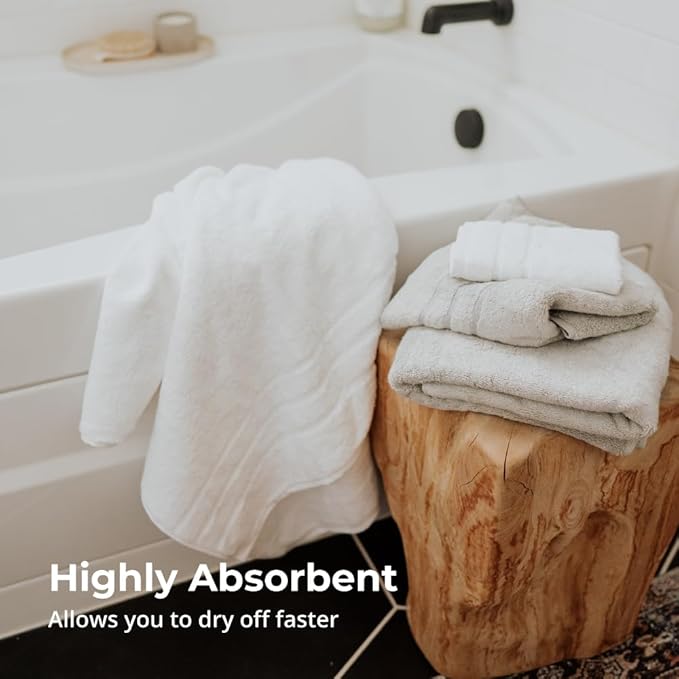 Cariloha Hand Towel | Stone | 16"x24" | Turkish Cotton & Viscose Material Blend | Extra Smooth, Odor Resistant and Highly Absorbent