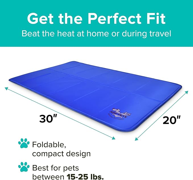 Arf Pets Cooling Mat for Dogs - Gel Self-Cooling Pad for Beds, Kennels & Crates | Durable, Non-Toxic, Pressure-Activated Relief | No Water, Electricity, Batteries or Refrigeration Needed, 20" x 30"