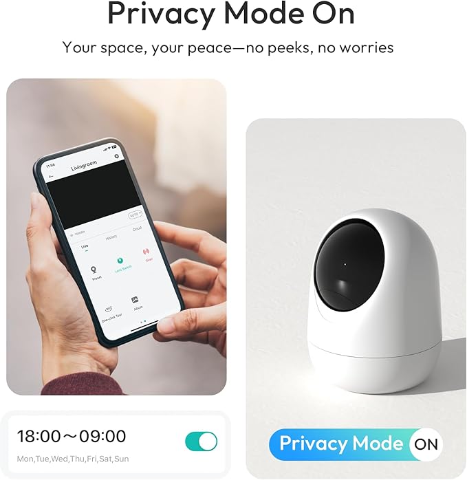 Rraycom 2Pack 2K Security Camera Indoor 5G/2.4 GHz Wi-Fi, Baby Monitor Pet/Dog Camera 360-Degree for Home Security, Smart Motion Tracking, 24/7 Live View, Night Vision, Compatible with Alexa