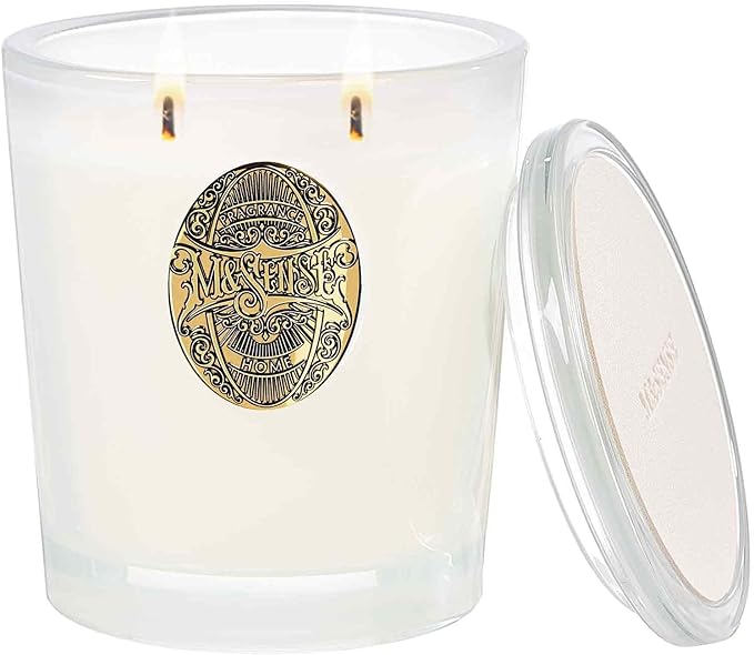 M&SENSE Large Two-Wick Soy Candle | Vanilla Dream & White | 19.8 oz, 120H Burn Time | Luxury Scented Candle for Relaxation, Gifting, Home Décor | Ideal for Bedroom, Office, Party Ambiance