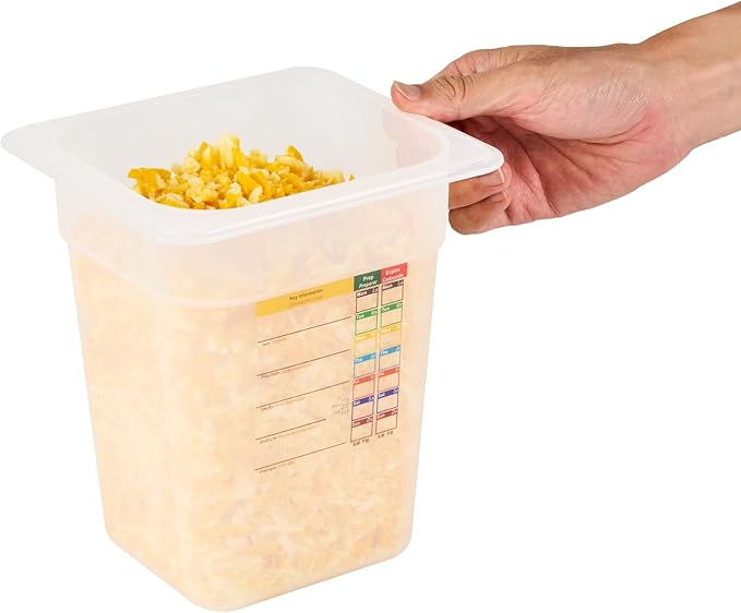 Restaurantware Food Storage Container 1 Pack of 6.8 x 6.2 x 7.8 Inches Plastic Stackable Storage Box White Reusable Label Container Dishwasher Safe For Restaurants And Kitchens