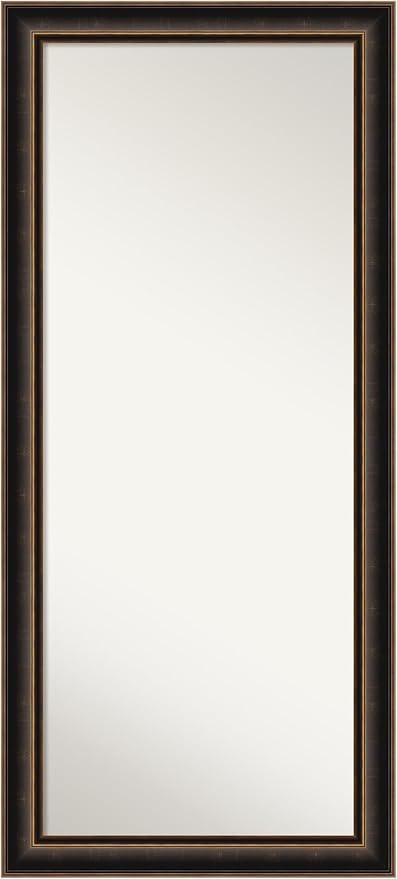 Amanti Art Bronze Full Length Mirror, 66x30 Villa Oil Rubbed Bronze Tall Free Standing Body Wall Mirror Full Length for Dressing, Casual Wood Frame, Lean on Floor or Hang, Wall Decor