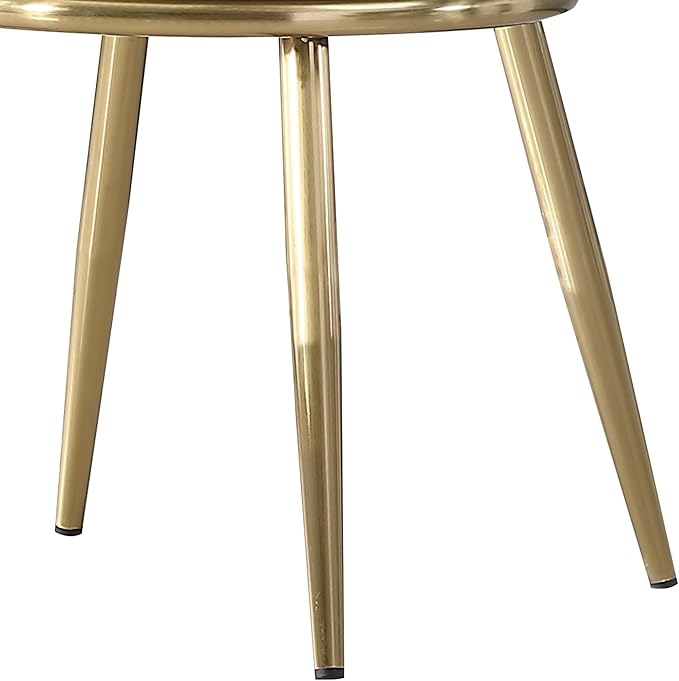 Dining Chairs Set of 2, Modern PU Leather Dining Gold Metal Legs for Living Kitchen Dining Room Beige