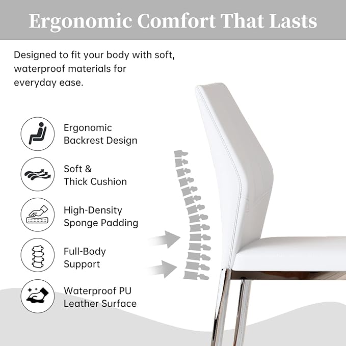 63" Modern Black Dining Table Set for 6 with Chairs, 7 Piece Rectangular Dining Room Table and 6 PU Leather Chairs, Kitchen Dining Set with Matte Wood Finish, Geometric Base, Easy Assembly