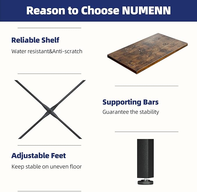 NUMENN Triple 5 Tier Bookshelf, Wide Book Shelf with 14 Open Display Shelves, Modern Tall Bookcase Furniture for Living Room Home Office, Vintage