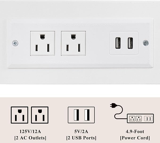 3-Tier Small Narrow Wood Side Table Set of 2 with Charging Station - Skinny Nightstand for Small Spaces, Slim Bedside Table with USB Ports and Outlets - Thin End Table with Storage, White