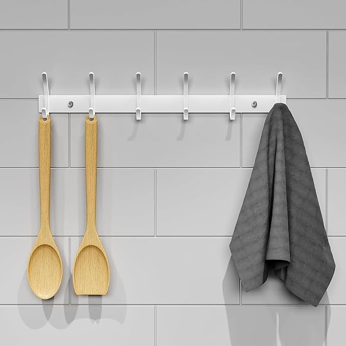 FANYITY 2 Pack Coat Rack Wall Mount, Coat Hooks for Wall, Entryway Coat Hanger Wall Mounted with 4 Double Dual Hooks for Purse Jacket Hat