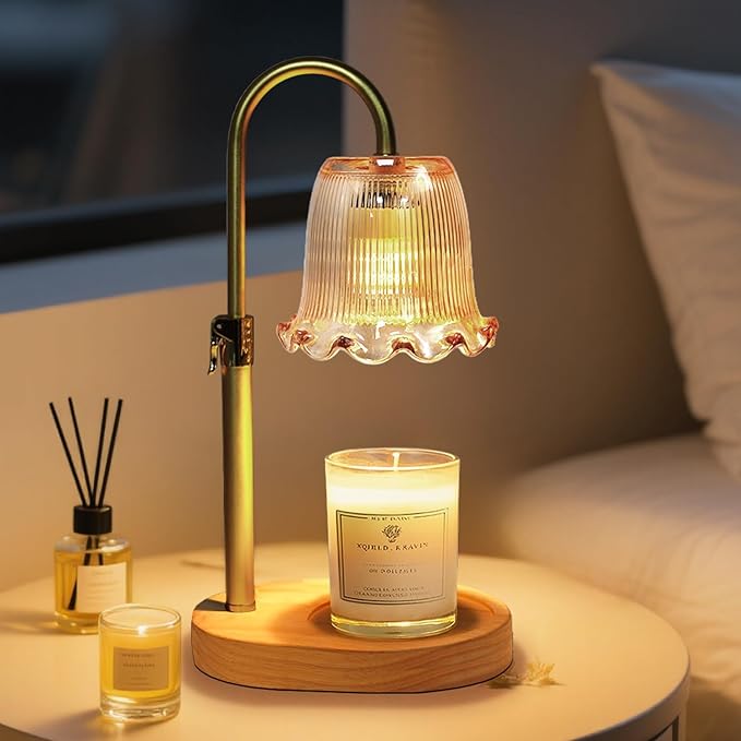 Candle Warmer Lamp with Timer Dimmable, Birthday Gifts for Women Mom, House Warming Gifts New Home Decor, Wax Melt Warmer for Jar Candles with 2 Bulbs