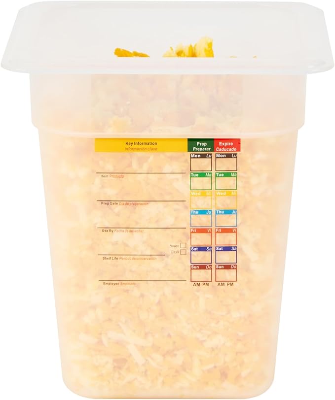 Restaurantware Food Pans Pack of 10 Plastic Square Food Containers 1/6 Size with Traceability Label, Storage Containers Dishwashable Hot Cold Friendly for Restaurants Buffet Commercial Use