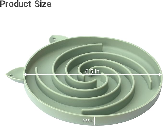 Slow Feeder Cat Bowl, Easy to Clean Silicone Bowl, Ideal for Dry and Wet Food (Green and Blue)