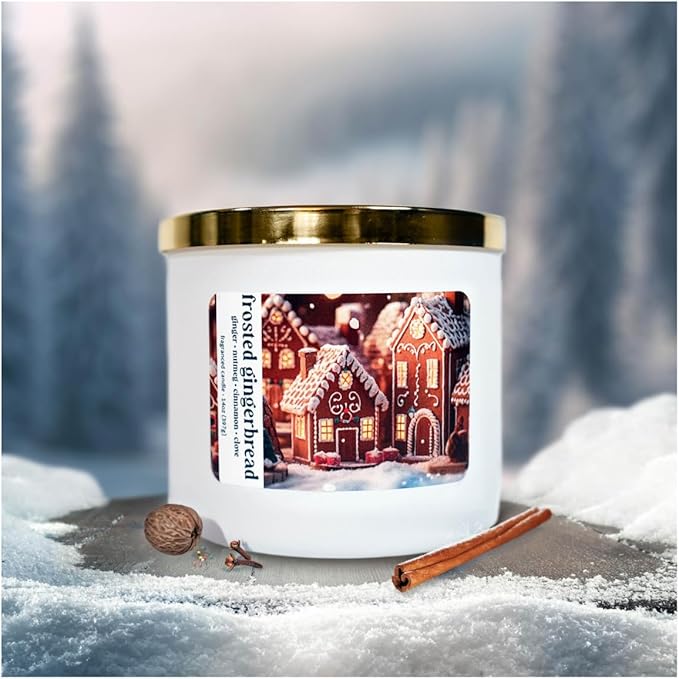 Colonial Candle Frosted Gingerbread Scented Candle, Holiday Scented Candle - Made in The USA