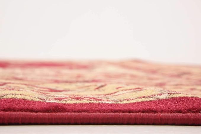 Unique Loom Reza Collection Traditional Persian Style Area Rug, Square 8' 0" x 8' 0", Burgundy/Ivory