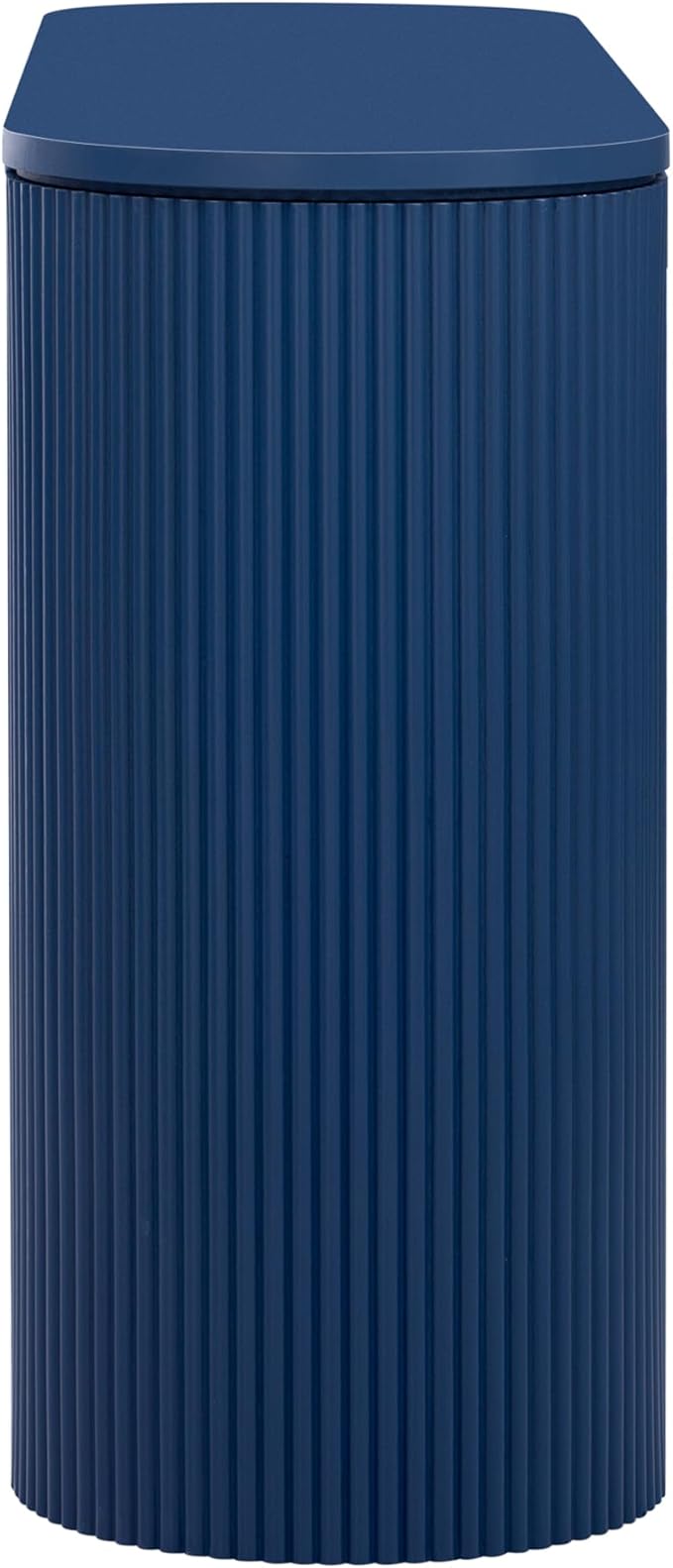 Modern Curved Console Table 59.2-Inch Fluted Entryway Sofa Table for Living Room Entrance Hallway Furniture, Navy