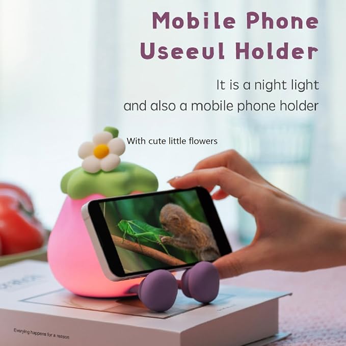 Eggplant Night Light for Adults Kids,Cute Silicone Dimmable Sleeping Decoration Nursery Nightlight,Rechargeable Bedside Touch Table Lamp for Christmas Gifts Kawaii Room Decor