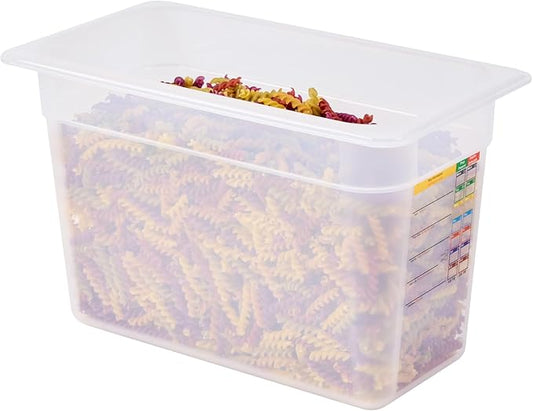 Restaurantware Food Pans Pack of 10 Plastic Rectangle Food Containers 1/3 Size with Traceability Label, Storage Containers Dishwashable Hot Cold Friendly for Restaurants Buffet Commercial Use