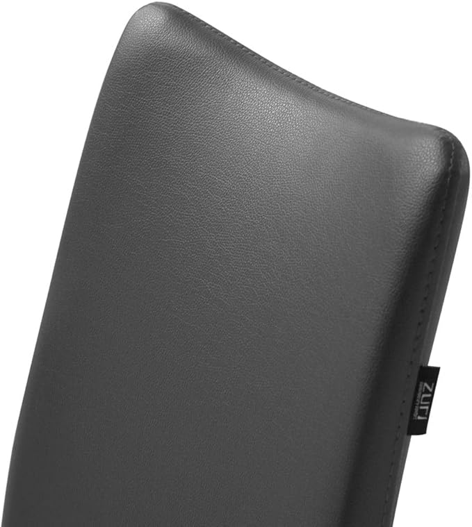 ZURI Modern Jordan Dining Chair in Dark Grey Leatherette and Matte Black Steel Base