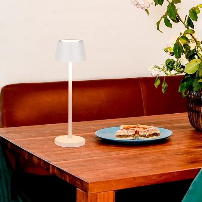Rechargeable LED Wireless Desk Lamp,with IP54 Waterproof Function and Touch Dimming Table Lamps,Suitable for Indoor and Outdoor Lighting White