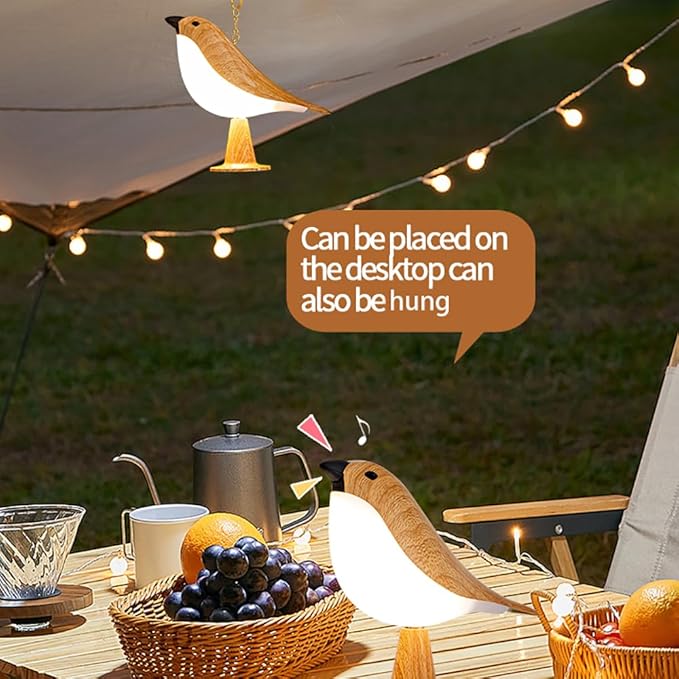 Bird Table Lamp with Remote & Touch Control | 3 Color Temperature & 3-Level Brightness Adjustable Night Light | Rechargeable Cordless Bedside Lamp for Bedroom Office Dorm | Timer & Bird Lover Gifts