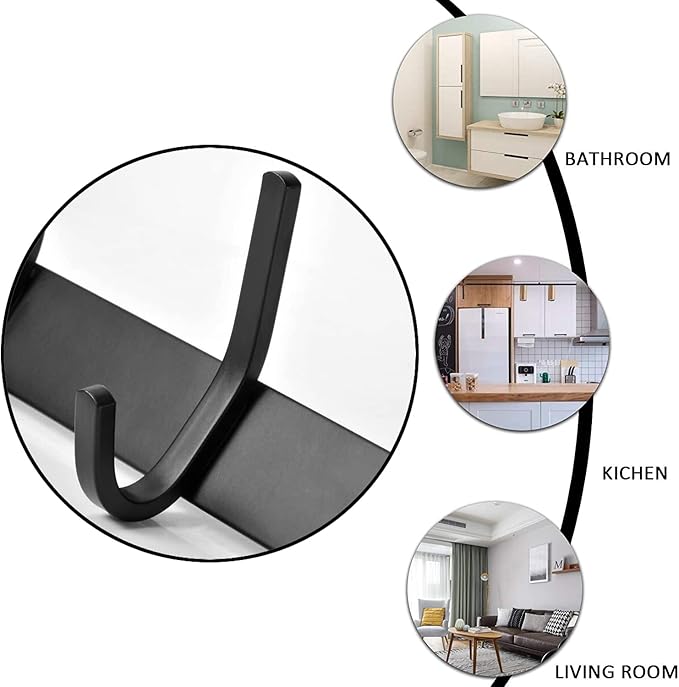 FANYITY 2 Pack Black Coat Rack Wall Mount, Entryway Coat Hanger Wall Mounted with 6 Double Dual Hooks for Purse Jacket Hat