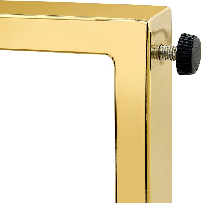 Modern Dining Chairs Set of 4, White Faux Leather Kitchen Chairs, Upholstered Armless Dining Room Chair with Gold Mental Legs Heavy Duty, Comfortable (Black and Gold, Set of 4)