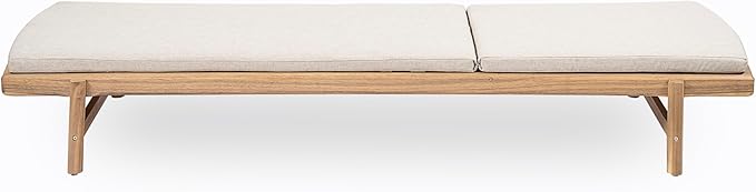 Christopher Knight Home Brolen Acacia Wood Chaise Lounge Chair Outdoor Set of 4, Patio Outdoor Chaise Lounge with Cushions, Adjustable Backrest Lounge Sofa, Wooden Sunbathing Pool Lounger, Teak+Beige