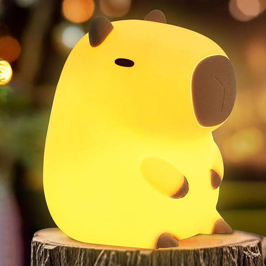 Cute Capybara Night Light, LED Squishy Novelty Animal Night Lamp,Dimmable/Timer Nursery Nightlight for Kids, Rechargeable Touch Bedside Lamp, Bedroom/Dorm Decor, Baby Boys Girls Christmas Gift