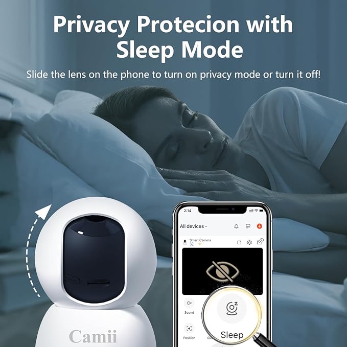 [5G & 2.4G] 2-Pack Indoor Security Cameras, 2K Cameras for Home Security with Night Vision, Baby/Dog/Pet/Elder Camera with Phone App, Auto Tracking, Human/Pet Detection, Cloud&SD Storage