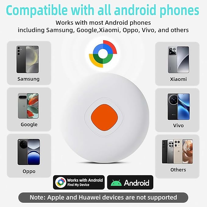 Android Mini Air Tracker Smart localizador Locator Tags-2 Pack Works with Google Find My Device for Keys Dog Kids Car Auto Elderly Luggage Vehicle Motorcycle Tracking Worldwide Waterproof Not GPS
