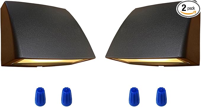 Arrownine Landscape Lighting Low Voltage Deck Lights 5W 12-24V,Outdoor Waterproof Fence Post Lights for Patio Stairs Yard Railings Wall Light Warm White Black Color 2 Packs