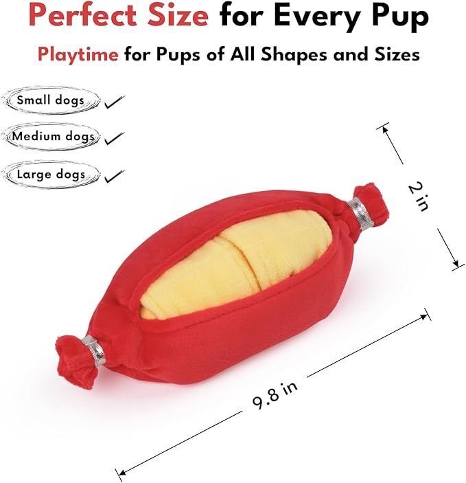 Sausage Dog Toy, Interactive Crinkle Puzzle Toy, Snuffle Puppy Toy for Boredom, Enrichment Nose Work Toys, Great for All Dog Sizes