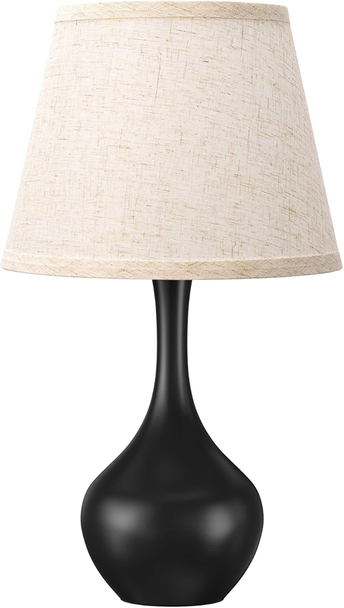 Seealle 16.1" Touch Table Lamps for Nightstand, 3-Way Dimmable Small Bedroom Lamps for Night Stands, Black Bedside Lamps for Living Room, Kids Room, End Table