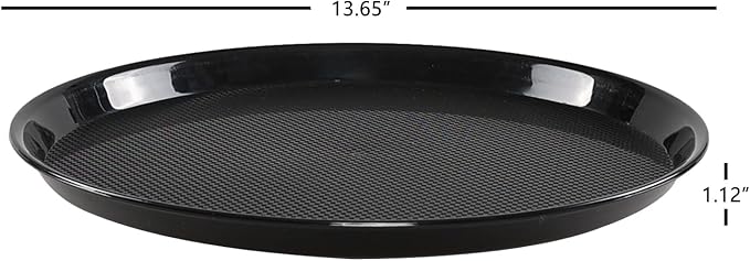 Zopnny 6-Pack Plastic Round Serving Trays, Breakfast Food Serving Trays Set